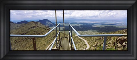 Framed South West view towards the Old Tucson Movie Set, Tucson Mountain Park, Tucson, Arizona Print