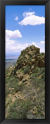 Framed Tucson Mountain Park facing East, Tucson, Arizona, USA Print