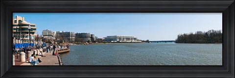 Framed Visitors at Old Georgetown waterfront, Potomac River, Washington DC, USA Print