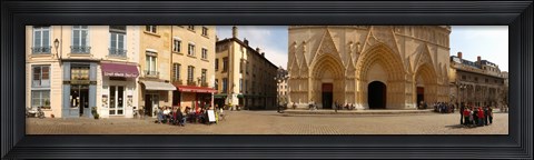 Framed Facade of a cathedral, St. Jean Cathedral, Lyon, Rhone, Rhone-Alpes, France Print