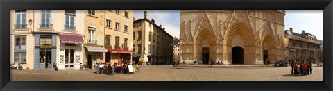 Framed Facade of a cathedral, St. Jean Cathedral, Lyon, Rhone, Rhone-Alpes, France Print