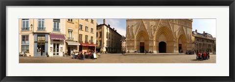 Framed Facade of a cathedral, St. Jean Cathedral, Lyon, Rhone, Rhone-Alpes, France Print