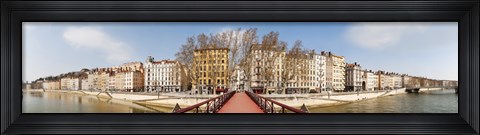 Framed Saint Vincent Bridge over the Saone River, Lyon, Rhone, Rhone-Alpes, France Print