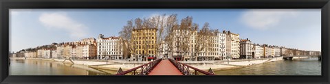 Framed Saint Vincent Bridge over the Saone River, Lyon, Rhone, Rhone-Alpes, France Print