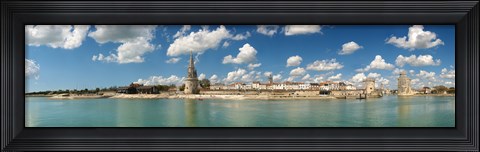 Framed Three towers at the port of La Rochelle, Charente-Maritime, Poitou-Charentes, France Print