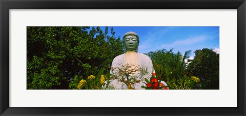 Framed Low angle view of a Buddha statue, Lahaina Jodo Mission, Maui, Hawaii, USA Print