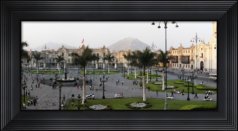 Framed High angle view of Presidential Palace, Plaza-de-Armas, Historic Centre of Lima, Lima, Peru Print