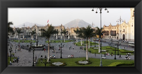 Framed High angle view of Presidential Palace, Plaza-de-Armas, Historic Centre of Lima, Lima, Peru Print