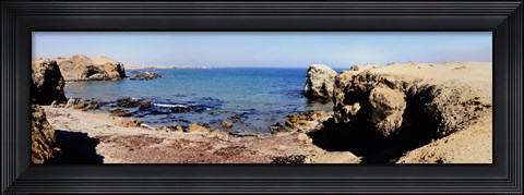 Framed Rock formations on the beach, Marcona, Nazca, Peru Print