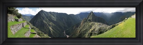 Framed High angle view of a valley, Machu Picchu, Cusco Region, Peru Print