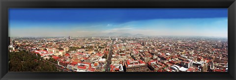 Framed Aerial view of cityscape, Mexico City, Mexico Print