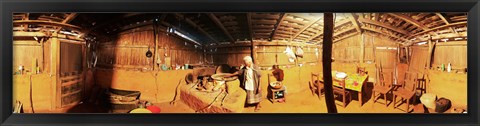 Framed 360 degree view of a woman cooking, Santa Catarina, Nuevo Leon, Mexico Print