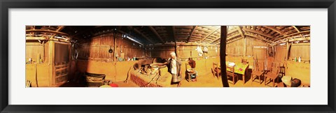 Framed 360 degree view of a woman cooking, Santa Catarina, Nuevo Leon, Mexico Print