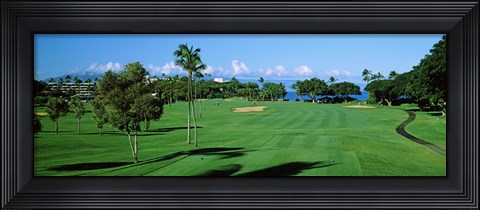 Framed Trees , Kaanapali Golf Course, Maui, Hawaii, USA Print