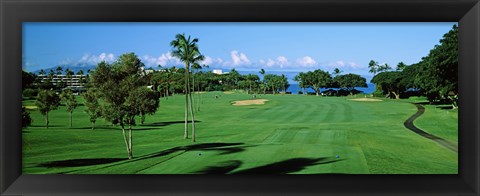 Framed Trees , Kaanapali Golf Course, Maui, Hawaii, USA Print