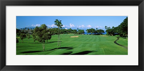 Framed Trees , Kaanapali Golf Course, Maui, Hawaii, USA Print