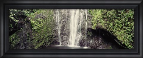 Framed Water falling from a rock, Hawaii, USA Print