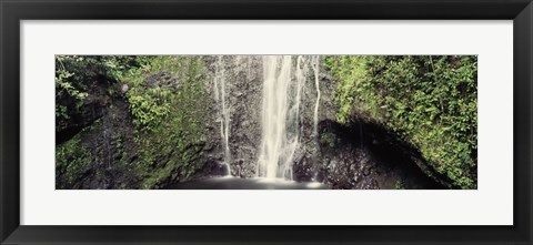 Framed Water falling from a rock, Hawaii, USA Print