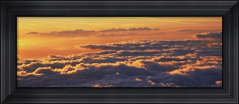 Framed Sunset above the clouds, Hawaii, USA Print