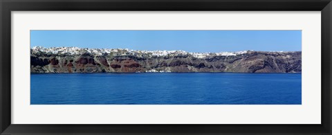 Framed Town at the coast, Fira, Santorini, Cyclades Islands, Greece Print