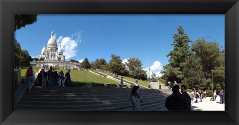 Framed Tourists at basilica, Basilique Du Sacre Coeur, Paris, Ile-de-France, France Print