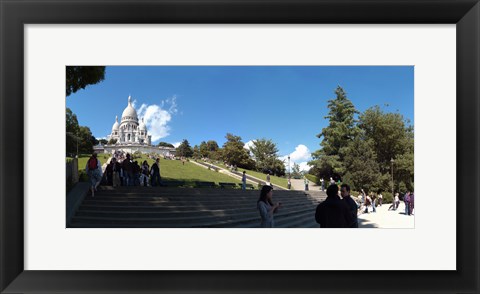 Framed Tourists at basilica, Basilique Du Sacre Coeur, Paris, Ile-de-France, France Print