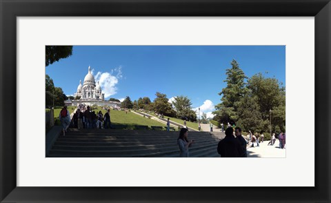 Framed Tourists at basilica, Basilique Du Sacre Coeur, Paris, Ile-de-France, France Print