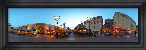 Framed Street with buildings at dusk, Nice, Alpes-Maritimes, Provence-Alpes-Cote d&#39;Azur, France Print