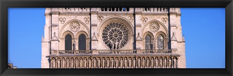 Framed Architectural detail of a cathedral, Notre Dame de Paris, Paris, Ile-de-France, France Print