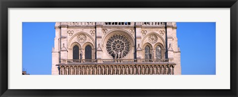 Framed Architectural detail of a cathedral, Notre Dame de Paris, Paris, Ile-de-France, France Print