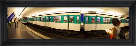 Framed 360 degree view of a metro train, Paris, Ile-de-France, France Print