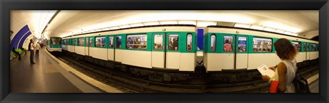 Framed 360 degree view of a metro train, Paris, Ile-de-France, France Print