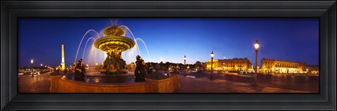 Framed Place de la Concorde at dusk, Paris, Ile-de-France, France Print