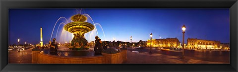 Framed Place de la Concorde at dusk, Paris, Ile-de-France, France Print