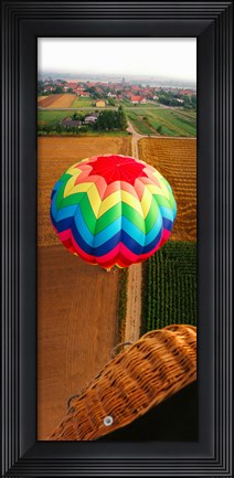 Framed High angle view of a hot air balloon on field, Metz, Moselle, Lorraine, France Print