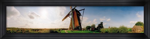 Framed Windmill in a farm, Netherlands Print