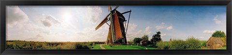 Framed Windmill in a farm, Netherlands Print