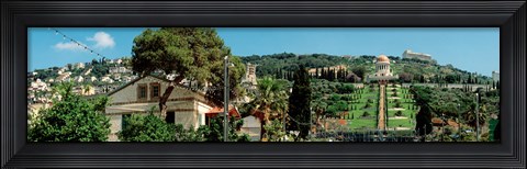 Framed Baha&#39;i Temple on Mt Carmel, Haifa, Israel Print