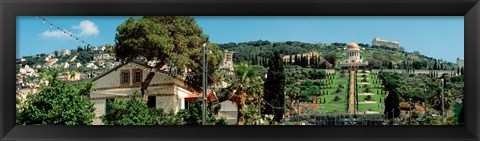 Framed Baha&#39;i Temple on Mt Carmel, Haifa, Israel Print