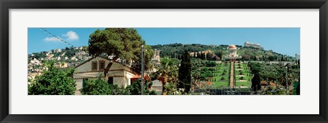 Framed Baha&#39;i Temple on Mt Carmel, Haifa, Israel Print