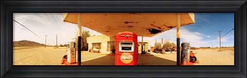 Framed Closed gas station, Route 66, USA Print