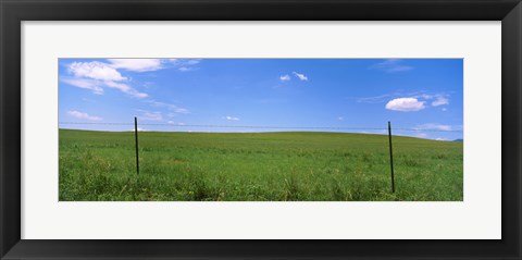 Framed Barbed Wire fence in a field, San Rafael Valley, Arizona, USA Print