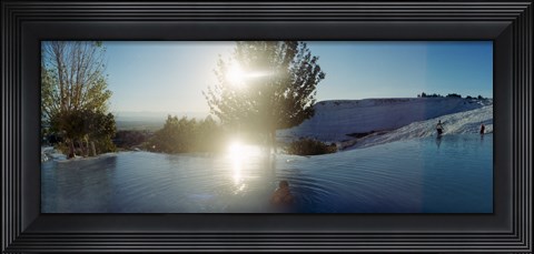 Framed Boy enjoying the hot springs and travertine pool, Pamukkale, Denizli Province, Turkey Print