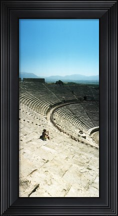 Framed Ancient theatre in the ruins of Hierapolis, Pamukkale,Turkey (vertical) Print