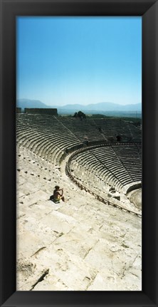 Framed Ancient theatre in the ruins of Hierapolis, Pamukkale,Turkey (vertical) Print