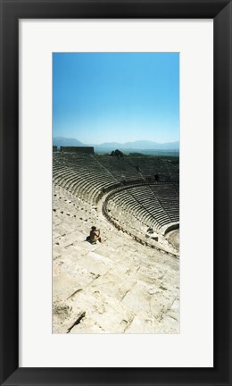 Framed Ancient theatre in the ruins of Hierapolis, Pamukkale,Turkey (vertical) Print