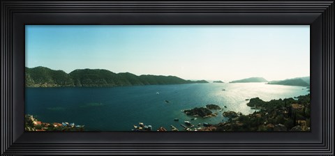 Framed Mediterranean Sea viewed from the Byzantine Castle, Kekova, Lycia, Antalya Province, Turkey Print