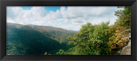 Framed Trees on mountain, view from Sunset Rock, Kaaterskill Falls area, Catskill Mountains, New York State, USA Print