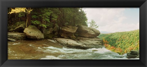 Framed Kaaterskill Falls in autumn, Catskill Mountains, New York State, USA Print