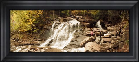 Framed Tourists at Kaaterskill Falls, Catskill Mountains, New York State, USA Print